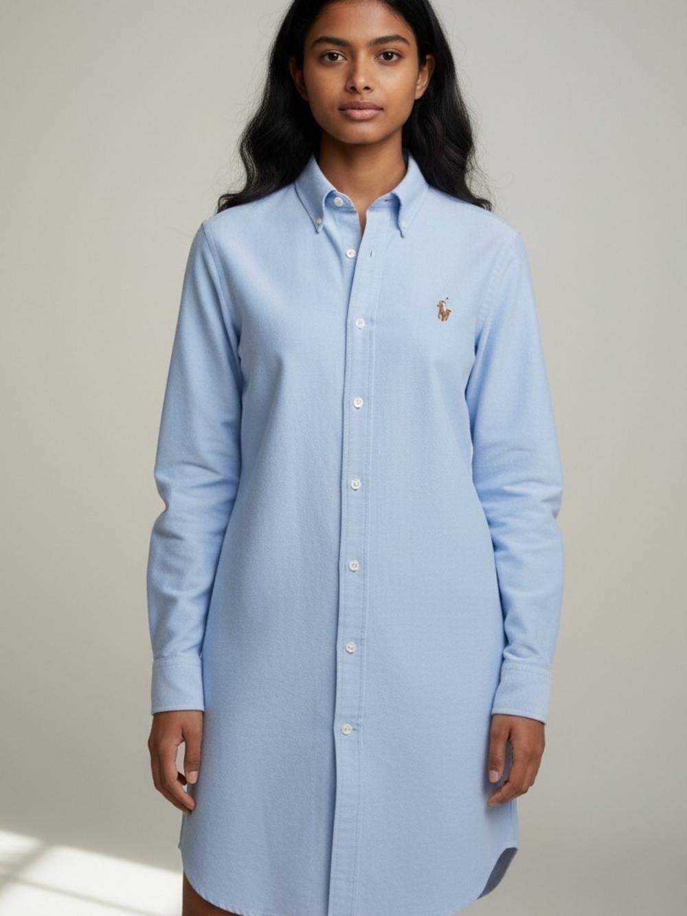 Ralph Lauren Pale Blue Button-Down Shirt Dress